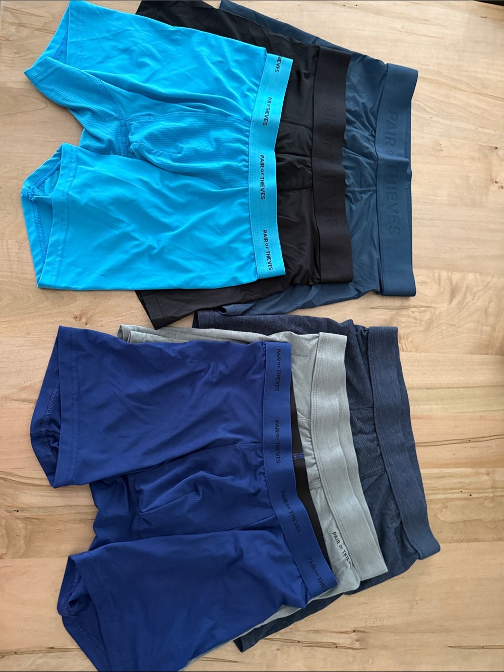Men's Boxer Briefs Pack - Blue, Teal, Black & Gray - Athletic Comfort